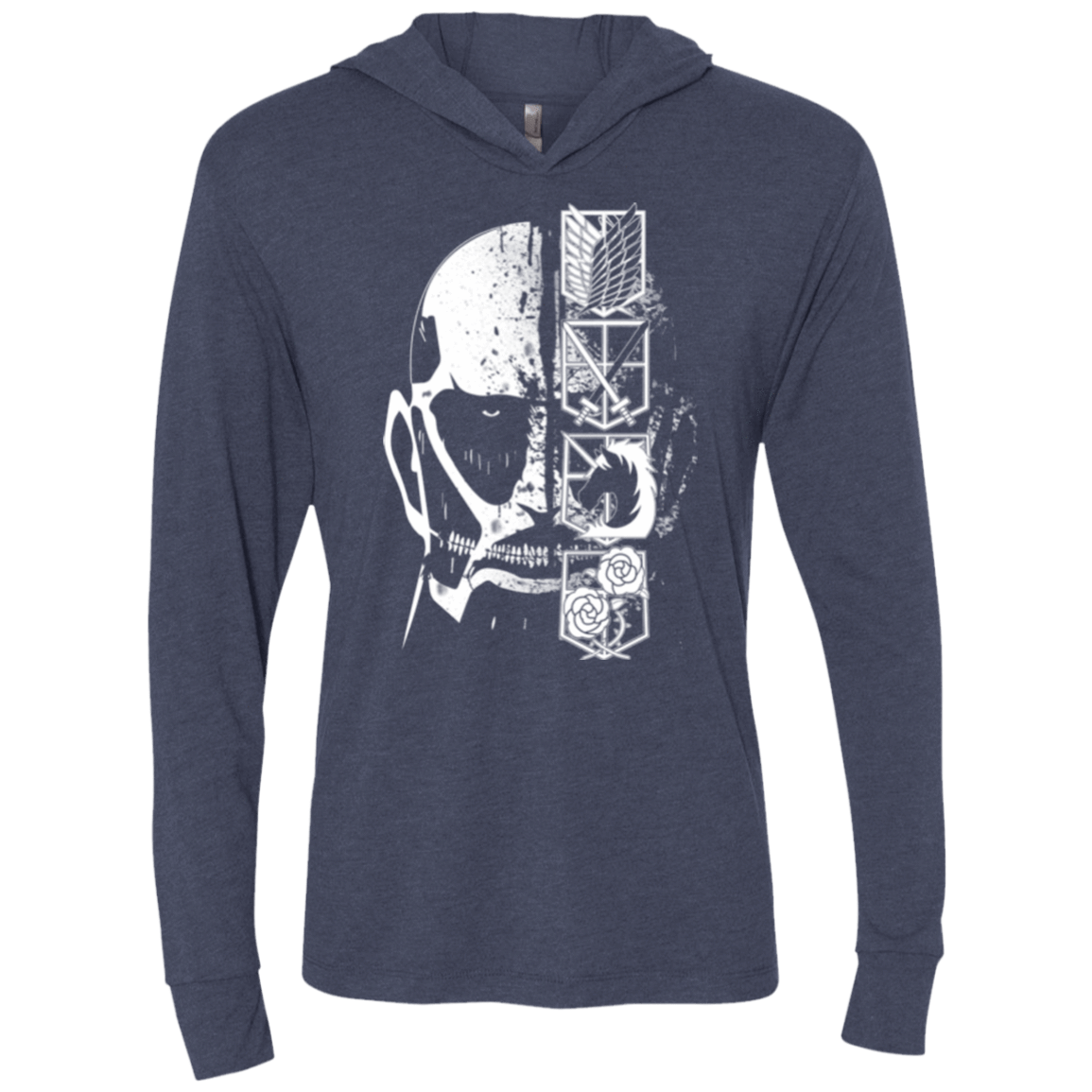 T-Shirts Vintage Navy / X-Small Titan Black Triblend Long Sleeve Hoodie Tee