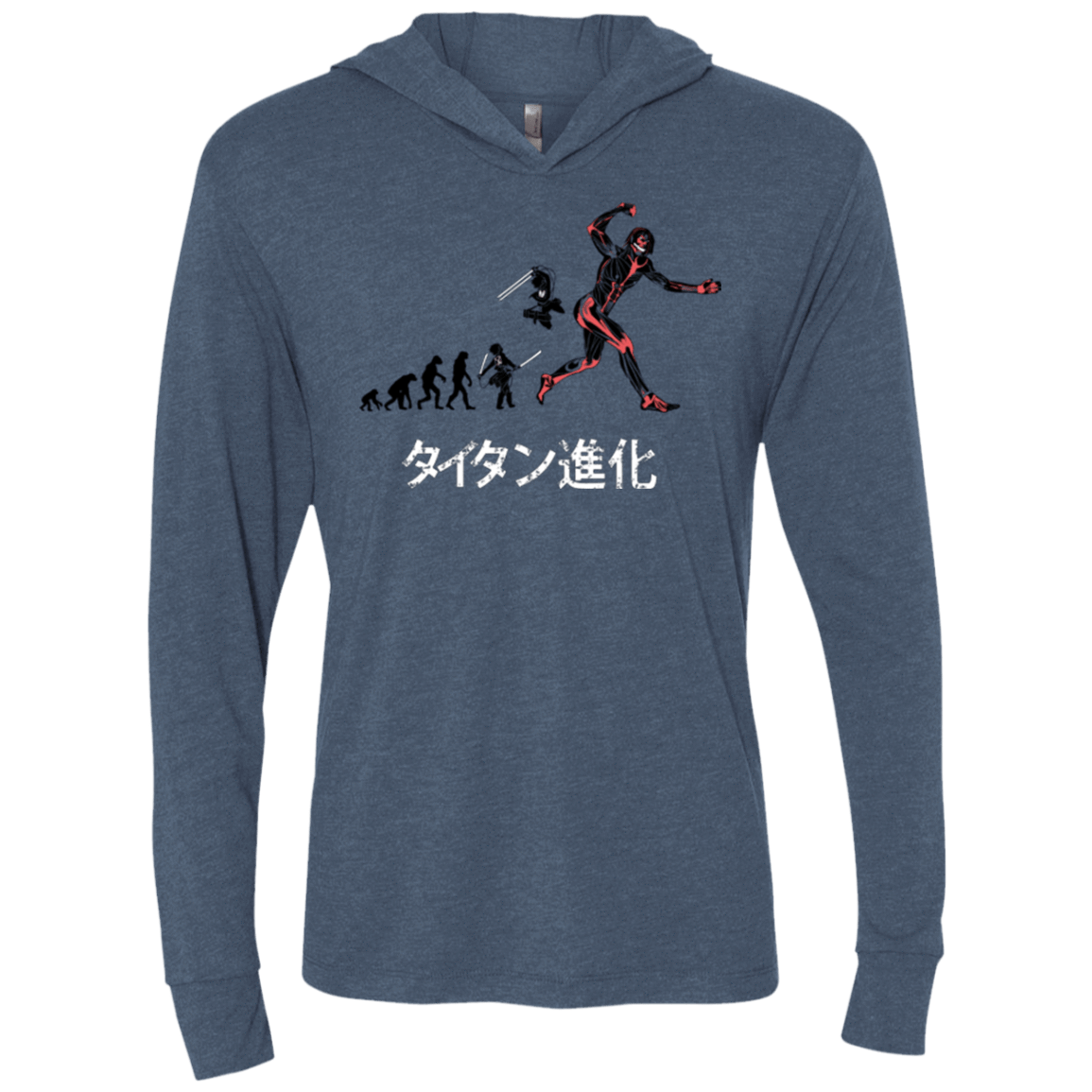 T-Shirts Indigo / X-Small Titan Evolution Triblend Long Sleeve Hoodie Tee