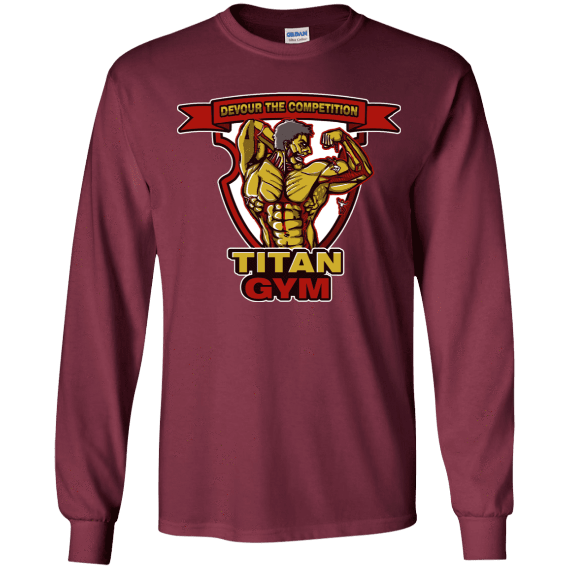 T-Shirts Maroon / YS Titan Gym Youth Long Sleeve T-Shirt