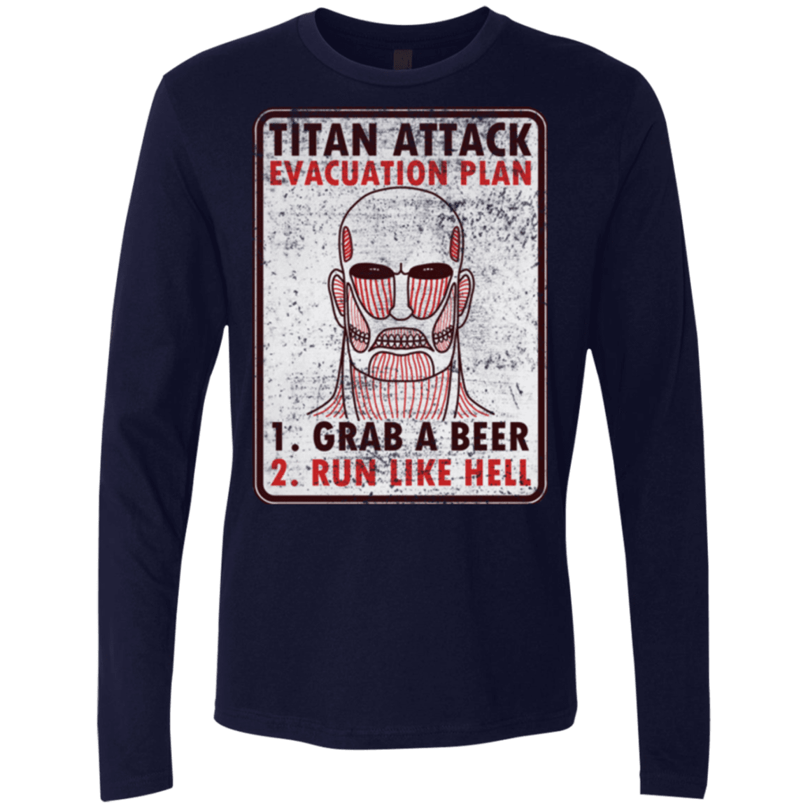 T-Shirts Midnight Navy / Small Titan plan Men's Premium Long Sleeve