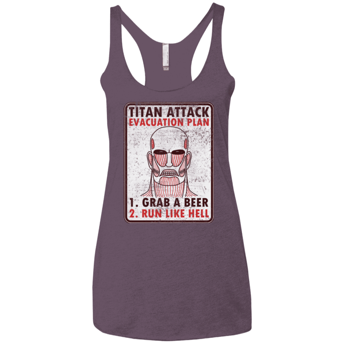 T-Shirts Vintage Purple / X-Small Titan plan Women's Triblend Racerback Tank