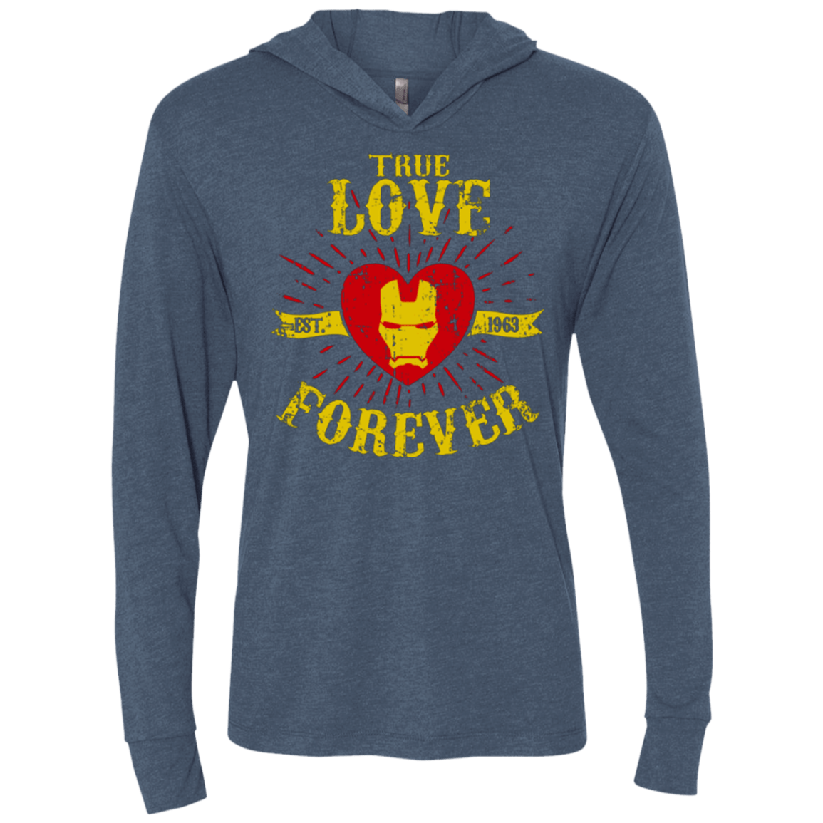 T-Shirts Indigo / X-Small TLF IRON Triblend Long Sleeve Hoodie Tee