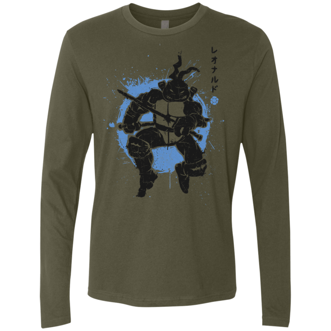 T-Shirts Military Green / S TMNT - Katana Warrior Men's Premium Long Sleeve