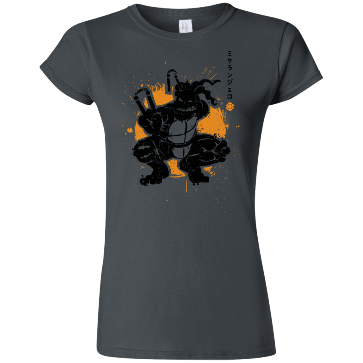 T-Shirts Charcoal / S TMNT - Nunchaku Warrior Junior Slimmer-Fit T-Shirt