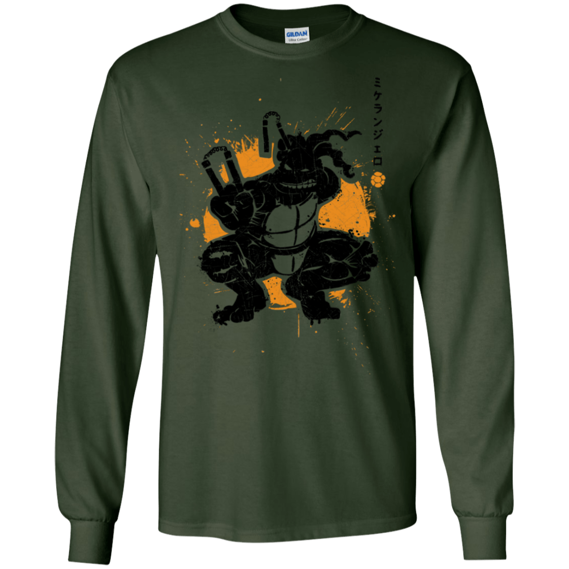 T-Shirts Forest Green / S TMNT - Nunchaku Warrior Men's Long Sleeve T-Shirt