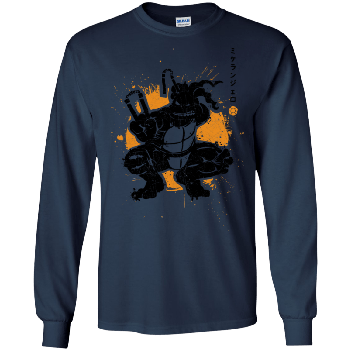 T-Shirts Navy / S TMNT - Nunchaku Warrior Men's Long Sleeve T-Shirt