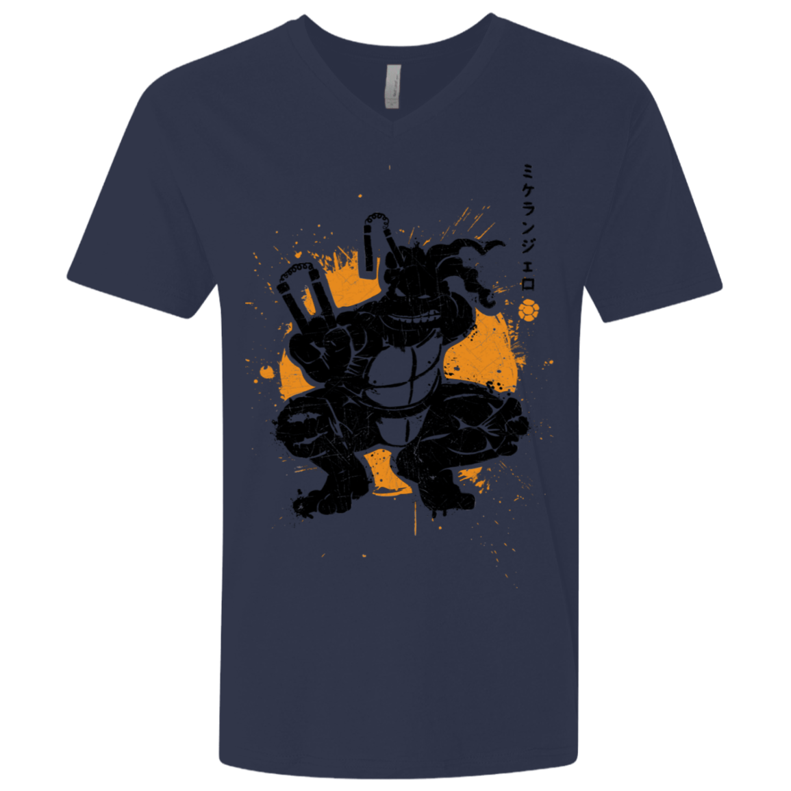 T-Shirts Midnight Navy / X-Small TMNT - Nunchaku Warrior Men's Premium V-Neck