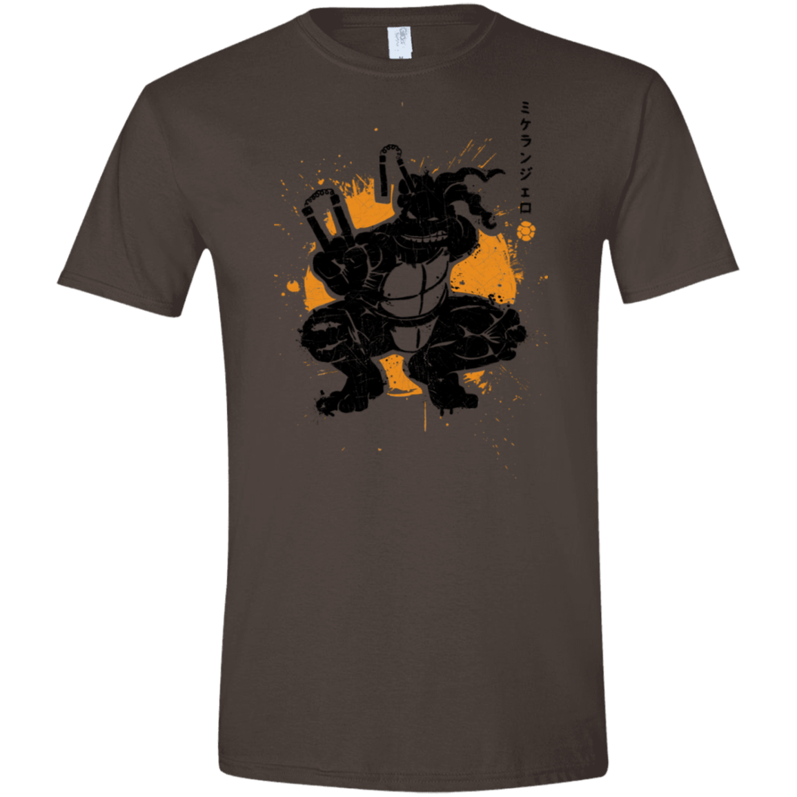 T-Shirts Dark Chocolate / S TMNT - Nunchaku Warrior Men's Semi-Fitted Softstyle