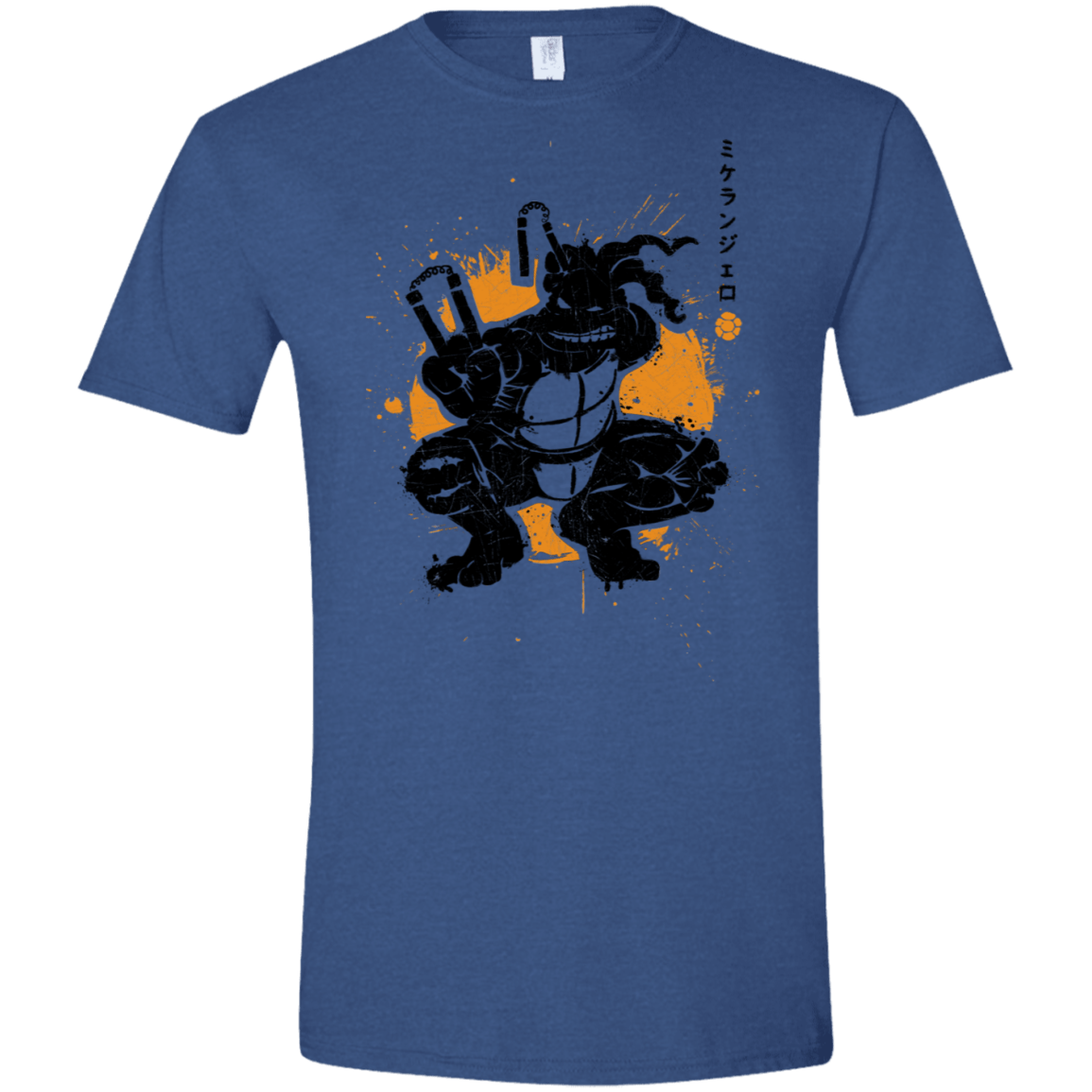 T-Shirts Heather Royal / X-Small TMNT - Nunchaku Warrior Men's Semi-Fitted Softstyle