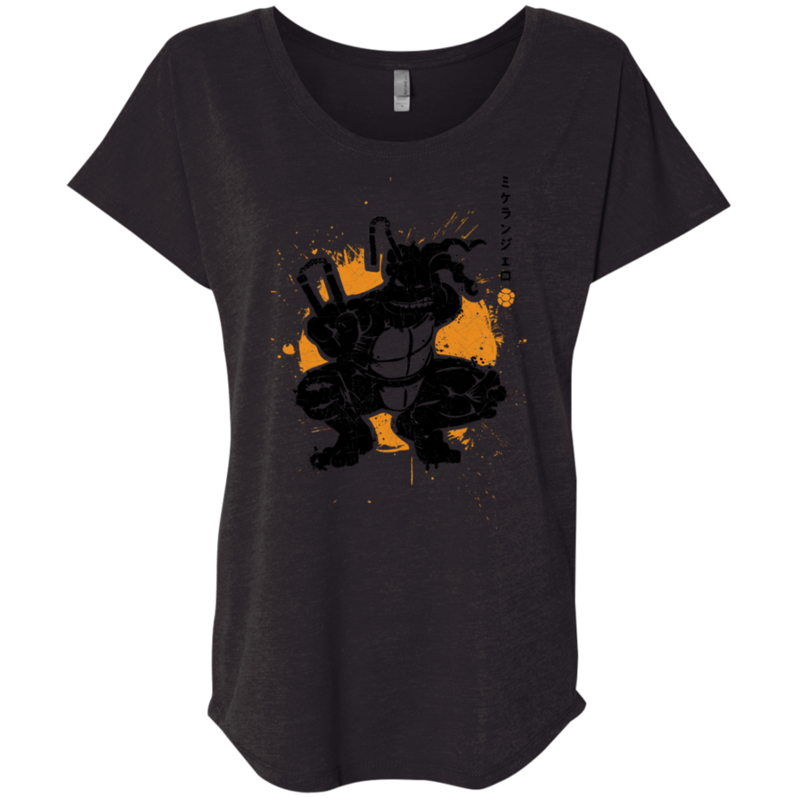 T-Shirts Vintage Black / X-Small TMNT - Nunchaku Warrior Triblend Dolman Sleeve