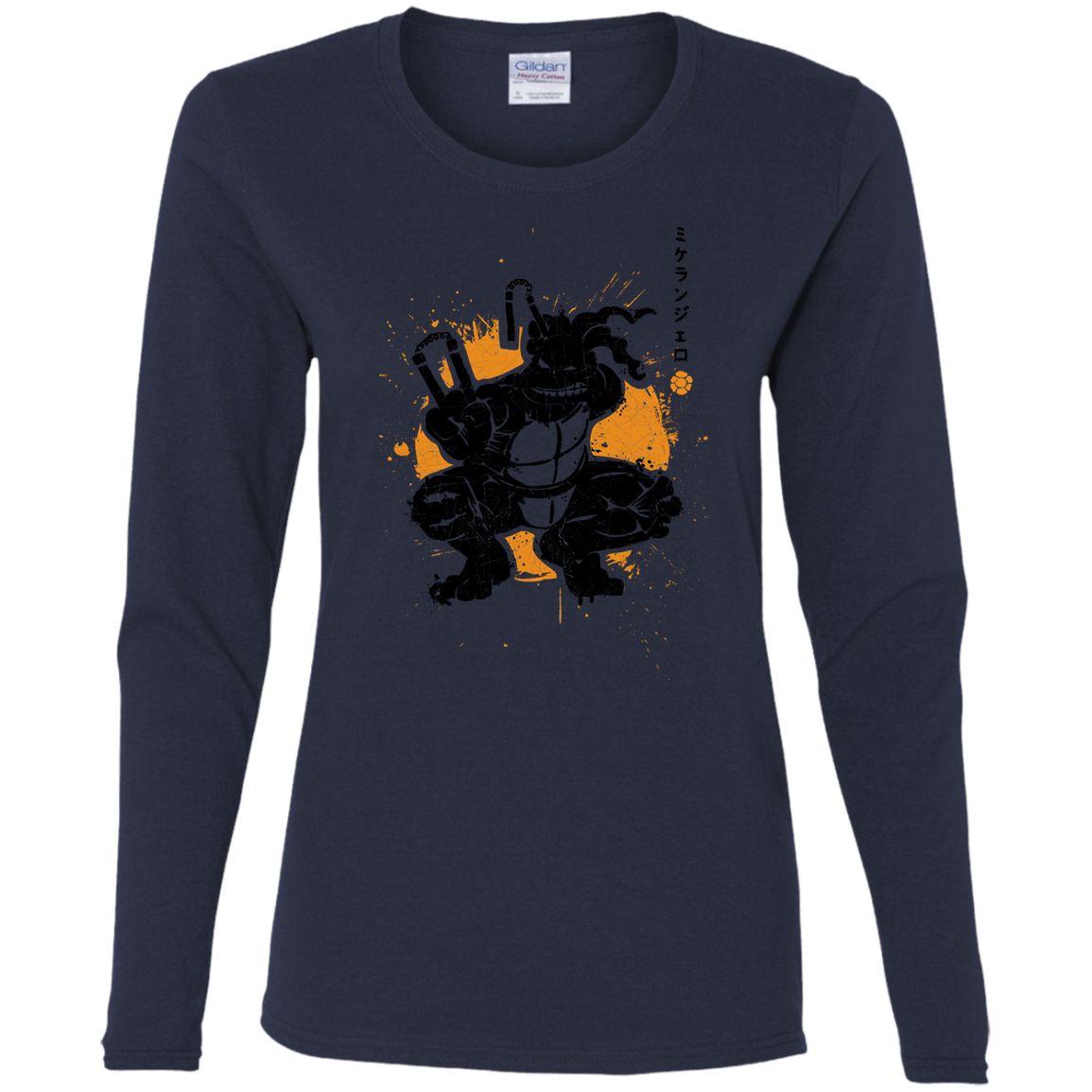 T-Shirts Navy / S TMNT - Nunchaku Warrior Women's Long Sleeve T-Shirt