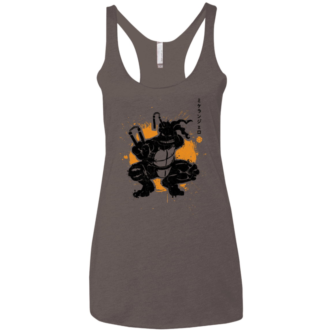T-Shirts Macchiato / X-Small TMNT - Nunchaku Warrior Women's Triblend Racerback Tank