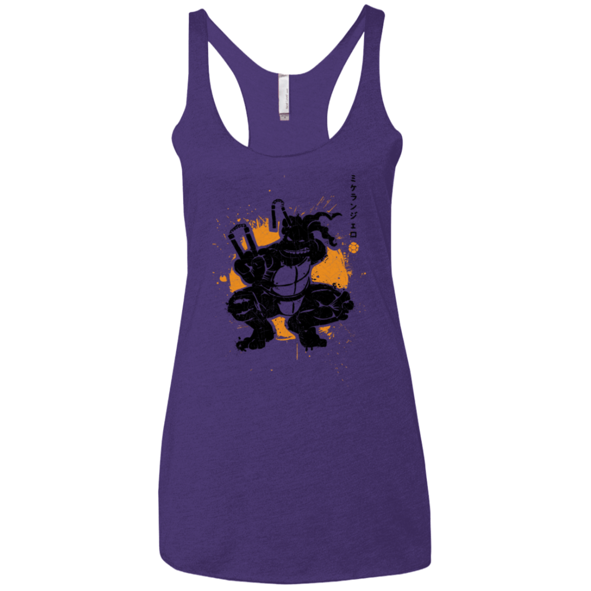 T-Shirts Purple Rush / X-Small TMNT - Nunchaku Warrior Women's Triblend Racerback Tank