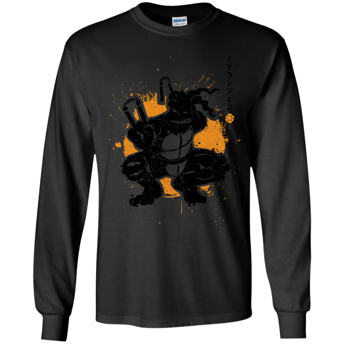 T-Shirts Black / YS TMNT - Nunchaku Warrior Youth Long Sleeve T-Shirt