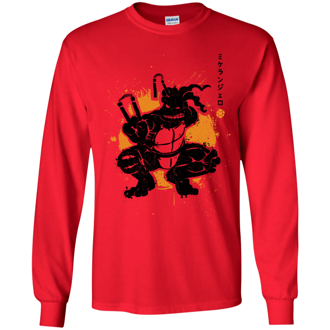 T-Shirts Red / YS TMNT - Nunchaku Warrior Youth Long Sleeve T-Shirt