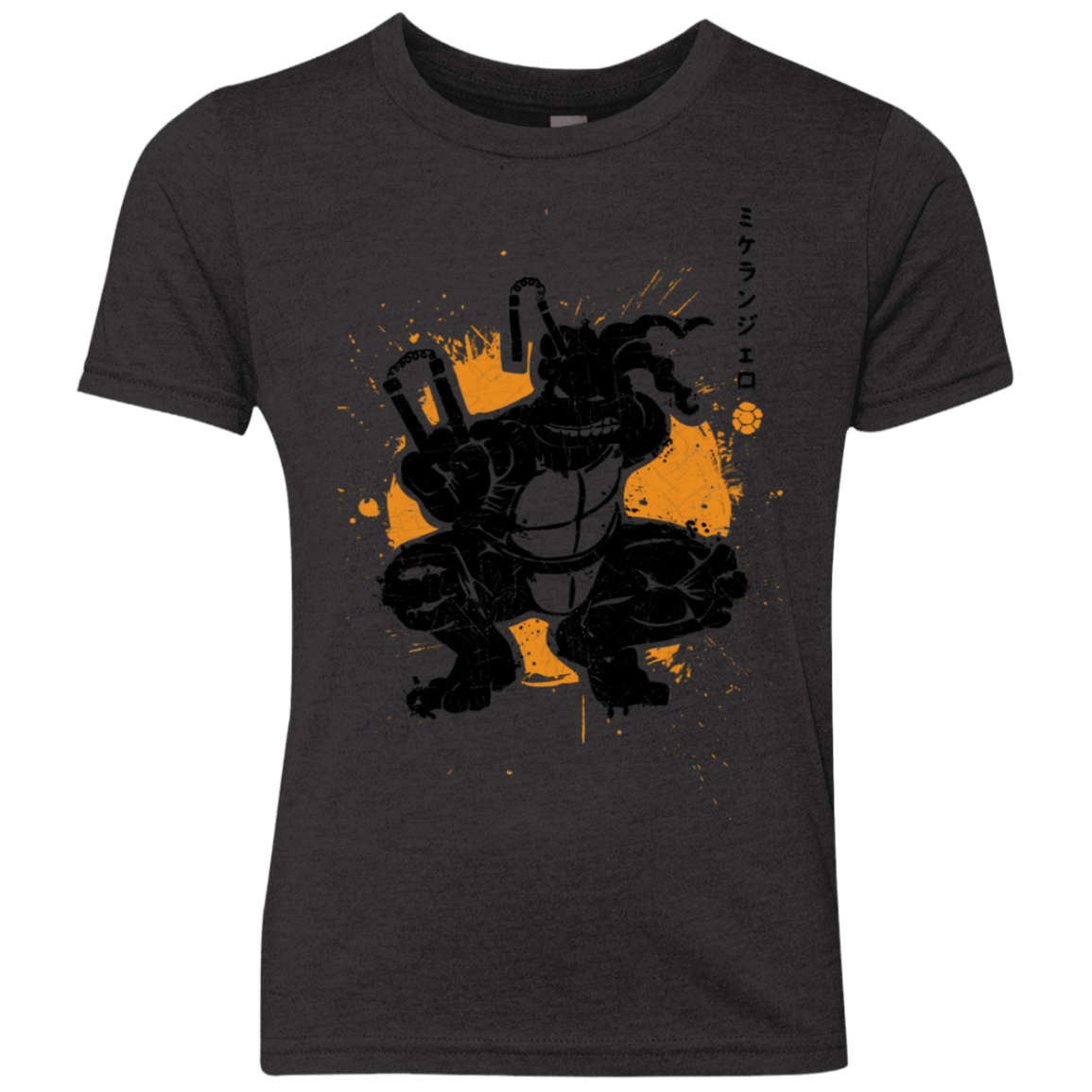 T-Shirts Vintage Black / YXS TMNT - Nunchaku Warrior Youth Triblend T-Shirt