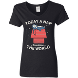 T-Shirts Black / S Today a Nap Tomorrow the World Women's V-Neck T-Shirt