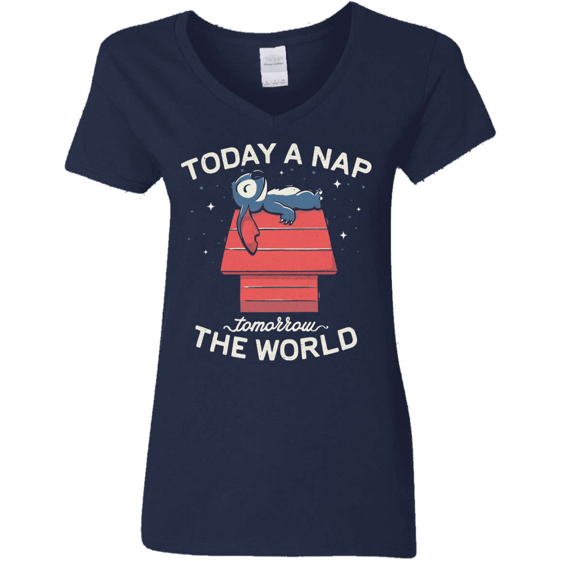 T-Shirts Navy / S Today a Nap Tomorrow the World Women's V-Neck T-Shirt
