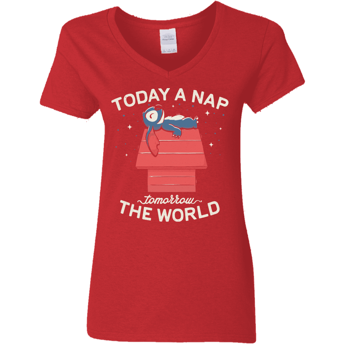 T-Shirts Red / S Today a Nap Tomorrow the World Women's V-Neck T-Shirt