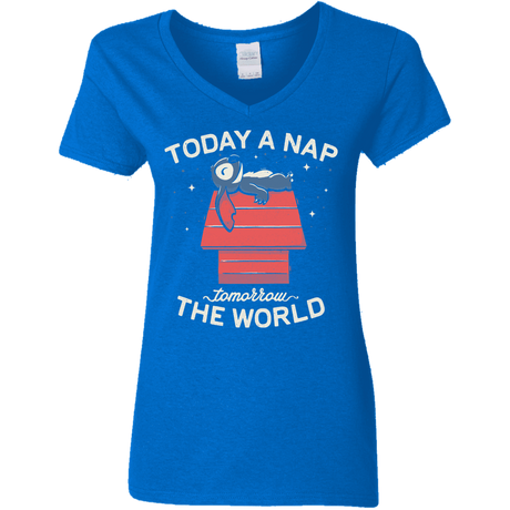 T-Shirts Royal / S Today a Nap Tomorrow the World Women's V-Neck T-Shirt