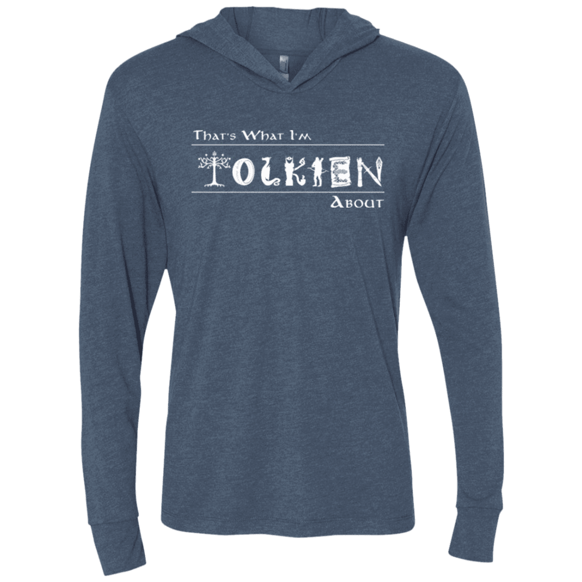 T-Shirts Indigo / X-Small Tolkien About Triblend Long Sleeve Hoodie Tee