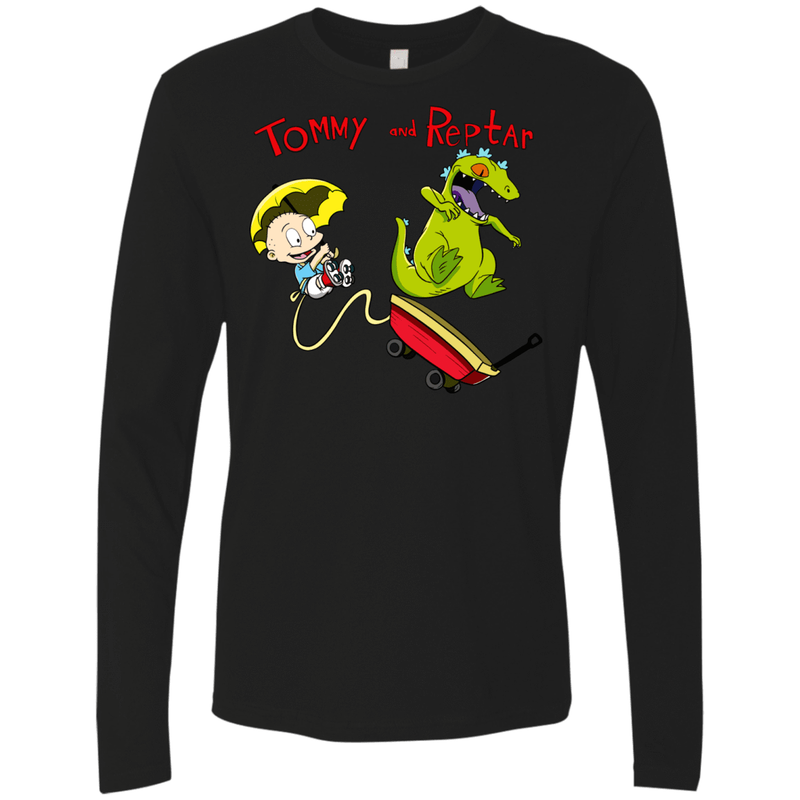 T-Shirts Black / S Tommy and Reptar Men's Premium Long Sleeve