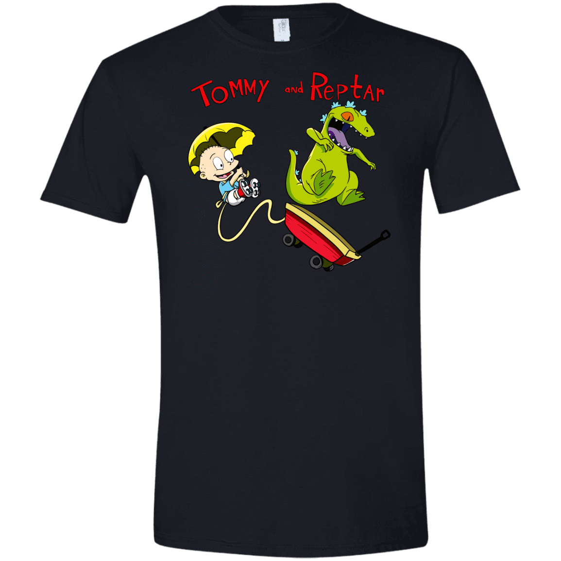 T-Shirts Black / X-Small Tommy and Reptar Men's Semi-Fitted Softstyle