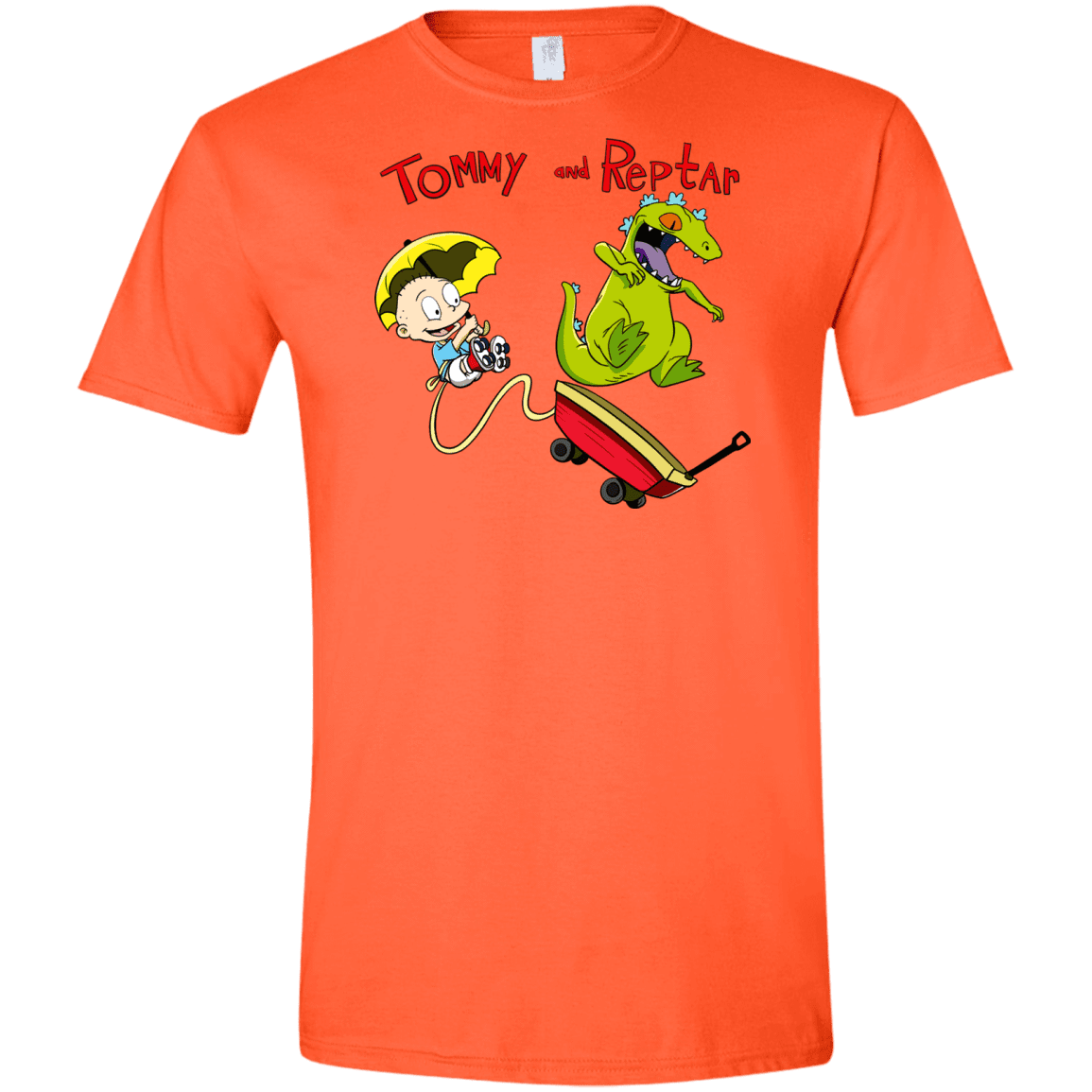 T-Shirts Orange / S Tommy and Reptar Men's Semi-Fitted Softstyle