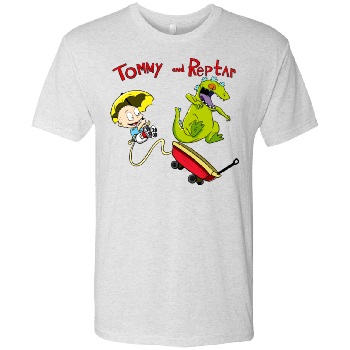 T-Shirts Heather White / S Tommy and Reptar Men's Triblend T-Shirt