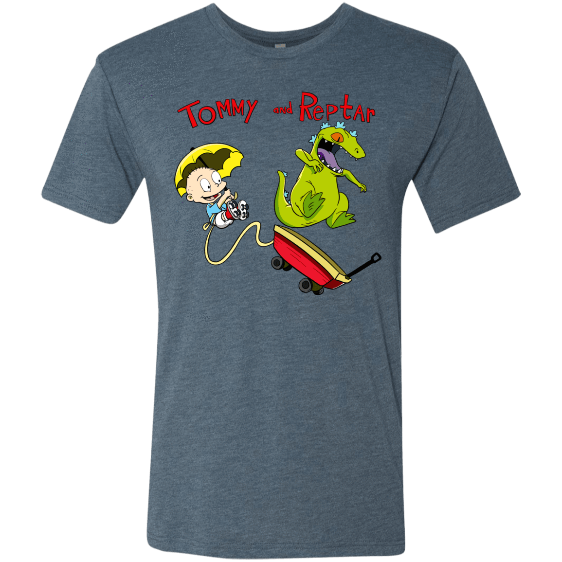 T-Shirts Indigo / S Tommy and Reptar Men's Triblend T-Shirt