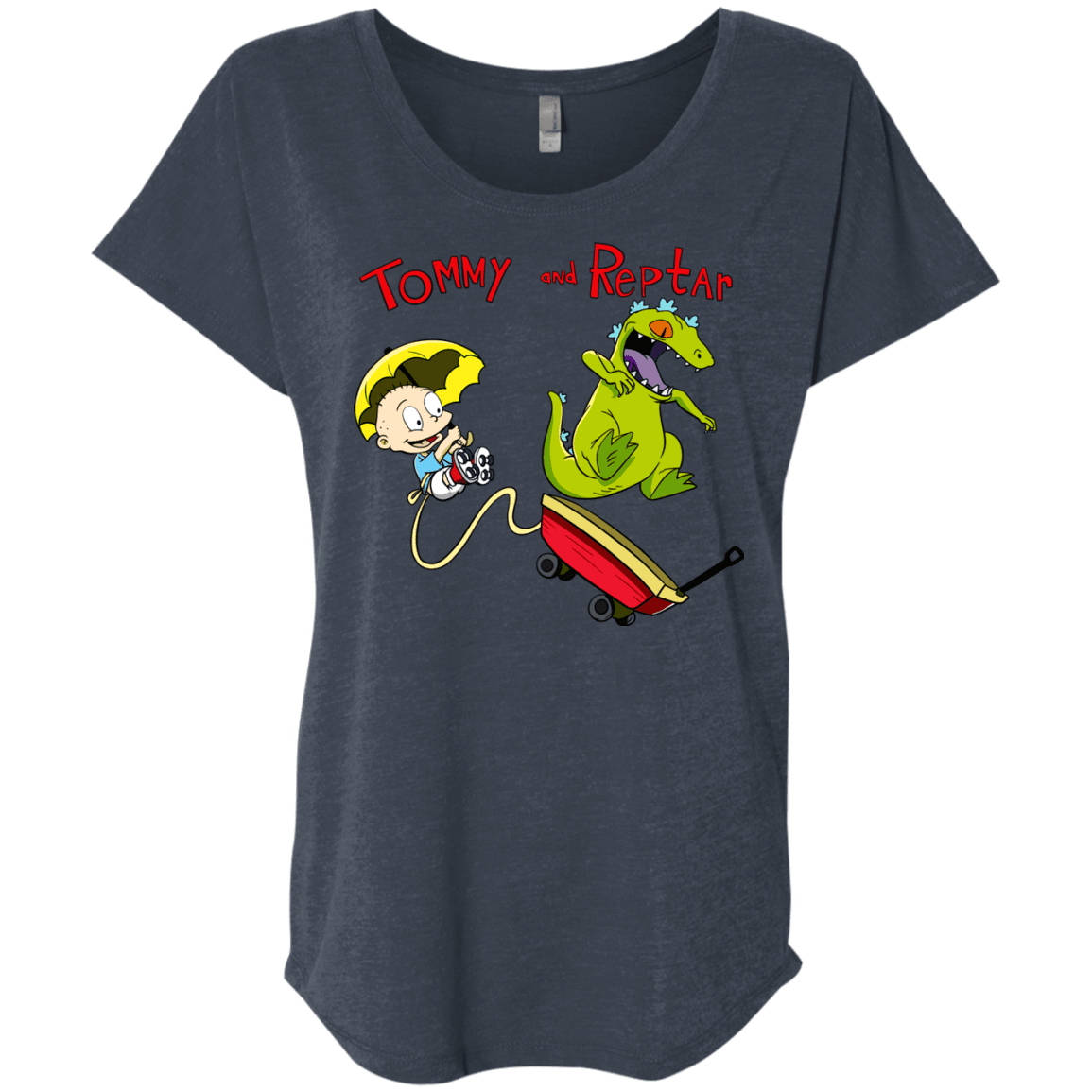 T-Shirts Vintage Navy / X-Small Tommy and Reptar Triblend Dolman Sleeve