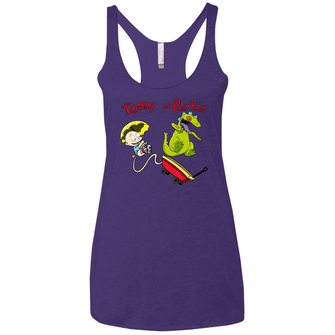 T-Shirts Purple Rush / X-Small Tommy and Reptar Women's Triblend Racerback Tank