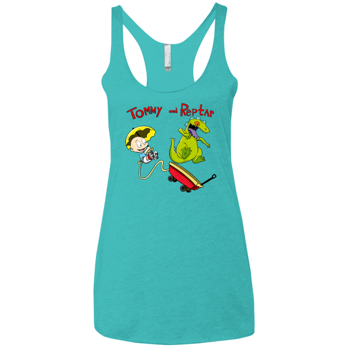 T-Shirts Tahiti Blue / X-Small Tommy and Reptar Women's Triblend Racerback Tank