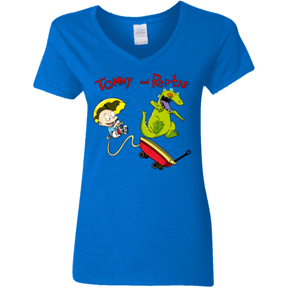 Tommy and Reptar Women's V-Neck T-Shirt