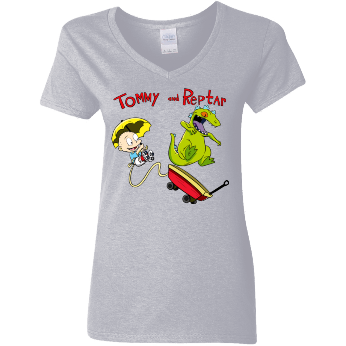 Tommy and Reptar Women's V-Neck T-Shirt