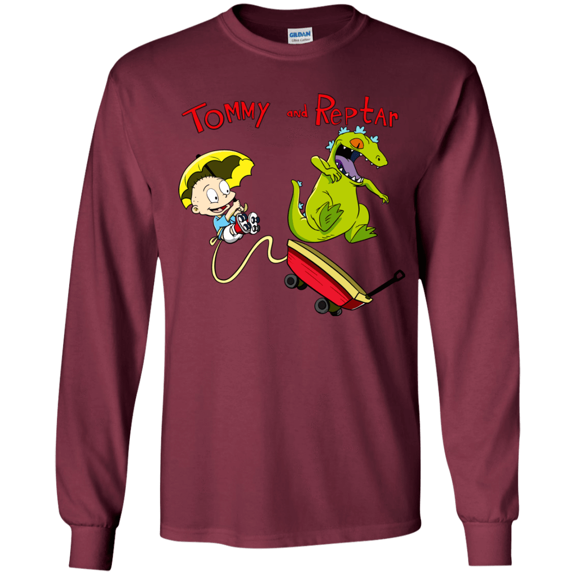 T-Shirts Maroon / YS Tommy and Reptar Youth Long Sleeve T-Shirt
