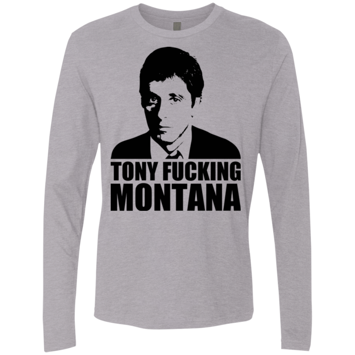 T-Shirts Heather Grey / Small Tony Fucking Montana Men's Premium Long Sleeve