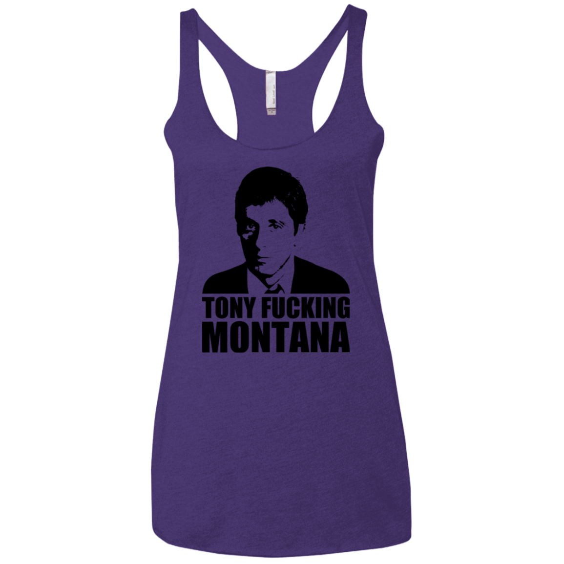 T-Shirts Purple / X-Small Tony Fucking Montana Women's Triblend Racerback Tank