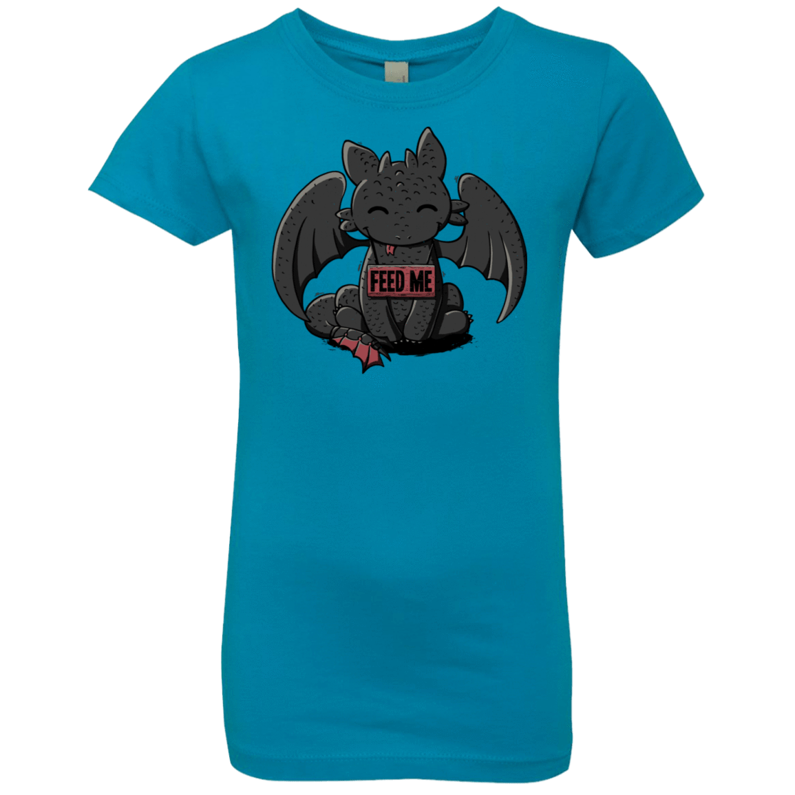 T-Shirts Turquoise / YXS Toothless Feed Me Girls Premium T-Shirt