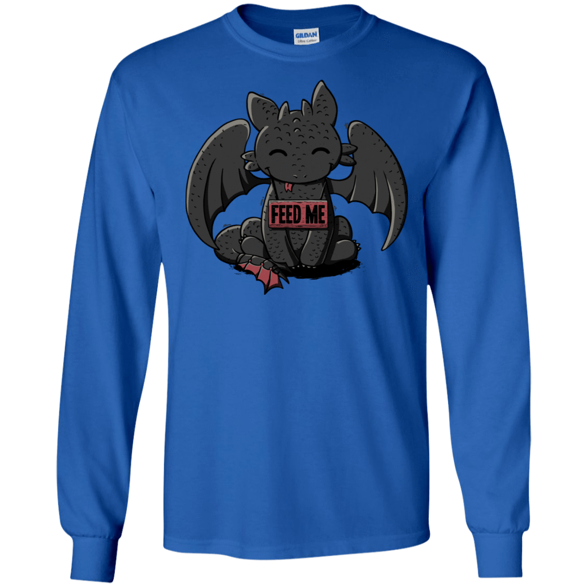 T-Shirts Royal / S Toothless Feed Me Men's Long Sleeve T-Shirt