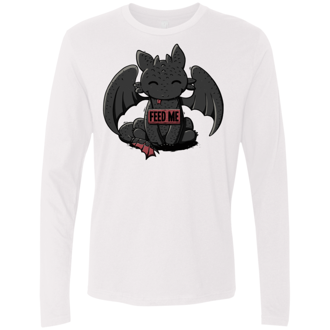 T-Shirts White / S Toothless Feed Me Men's Premium Long Sleeve
