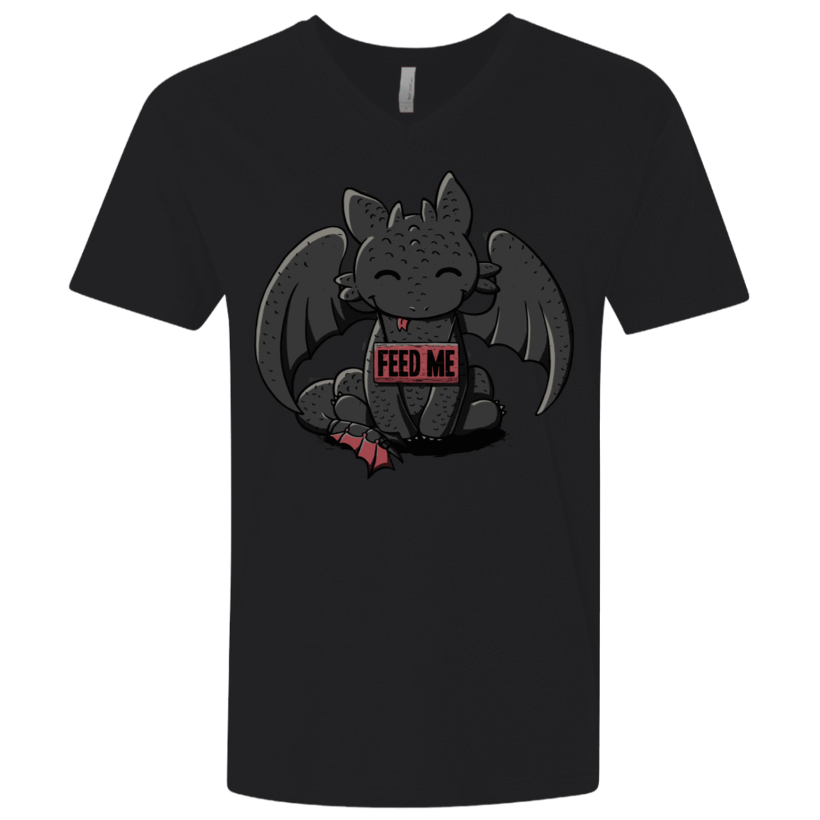 T-Shirts Black / X-Small Toothless Feed Me Men's Premium V-Neck