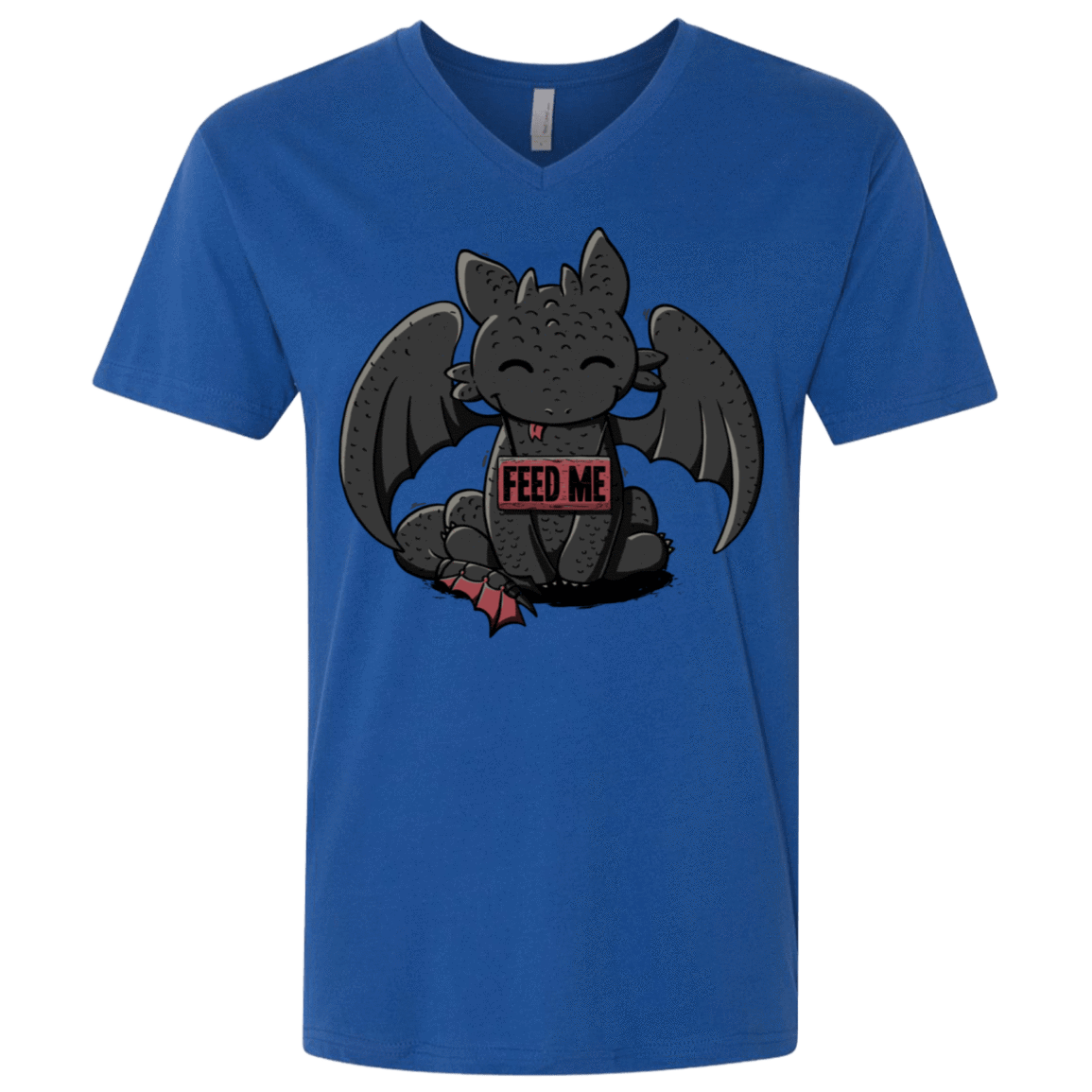 T-Shirts Royal / X-Small Toothless Feed Me Men's Premium V-Neck