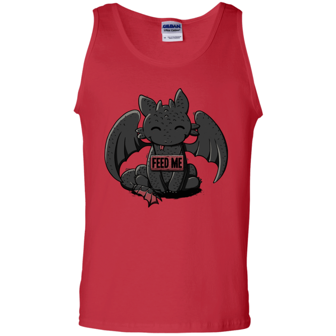 T-Shirts Red / S Toothless Feed Me Men's Tank Top