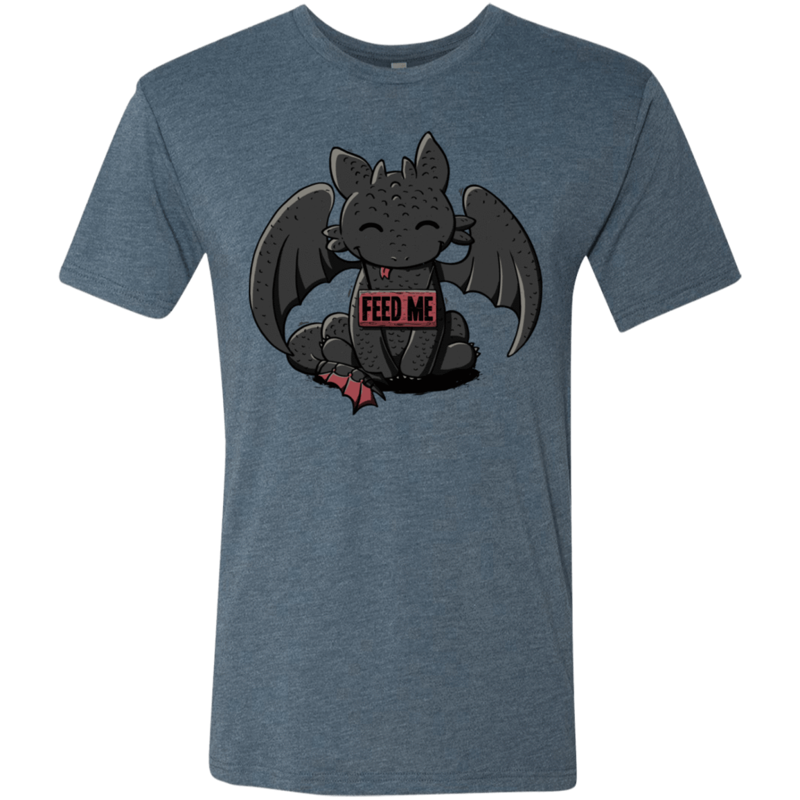 T-Shirts Indigo / S Toothless Feed Me Men's Triblend T-Shirt