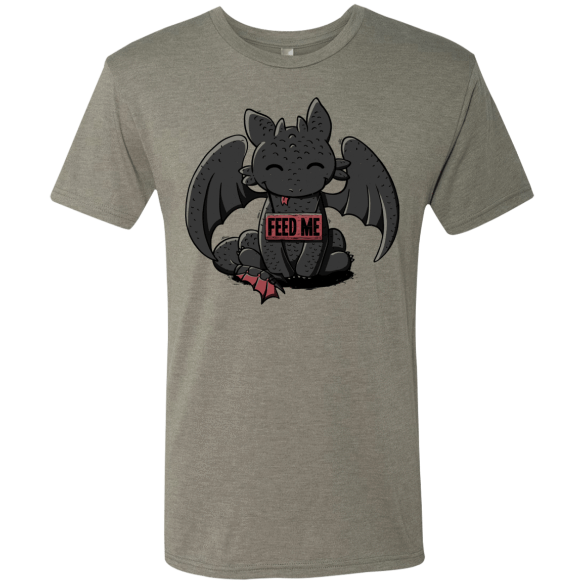 T-Shirts Venetian Grey / S Toothless Feed Me Men's Triblend T-Shirt