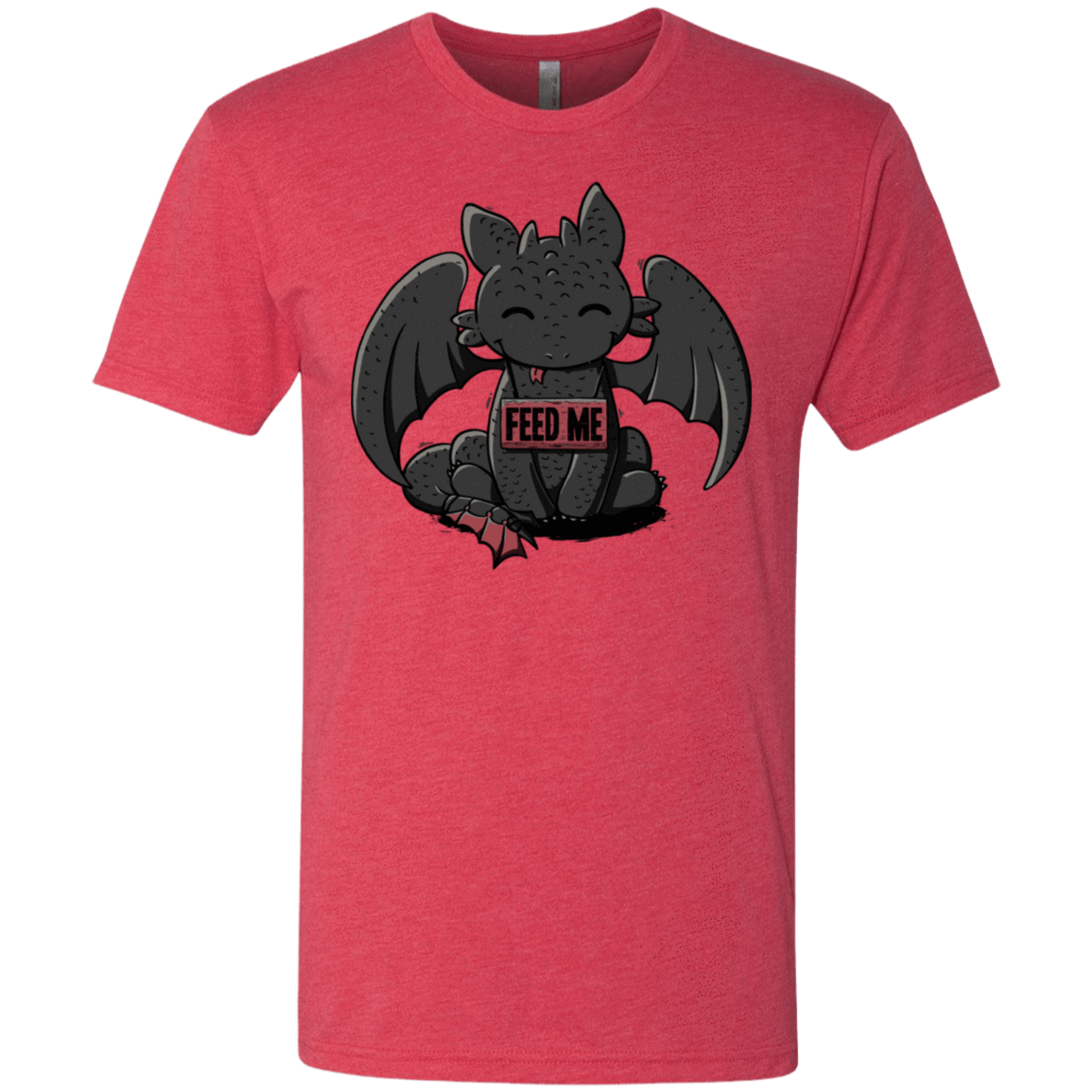 T-Shirts Vintage Red / S Toothless Feed Me Men's Triblend T-Shirt