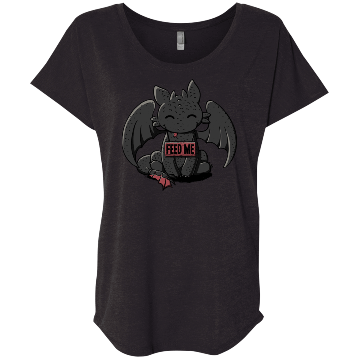 T-Shirts Vintage Black / X-Small Toothless Feed Me Triblend Dolman Sleeve