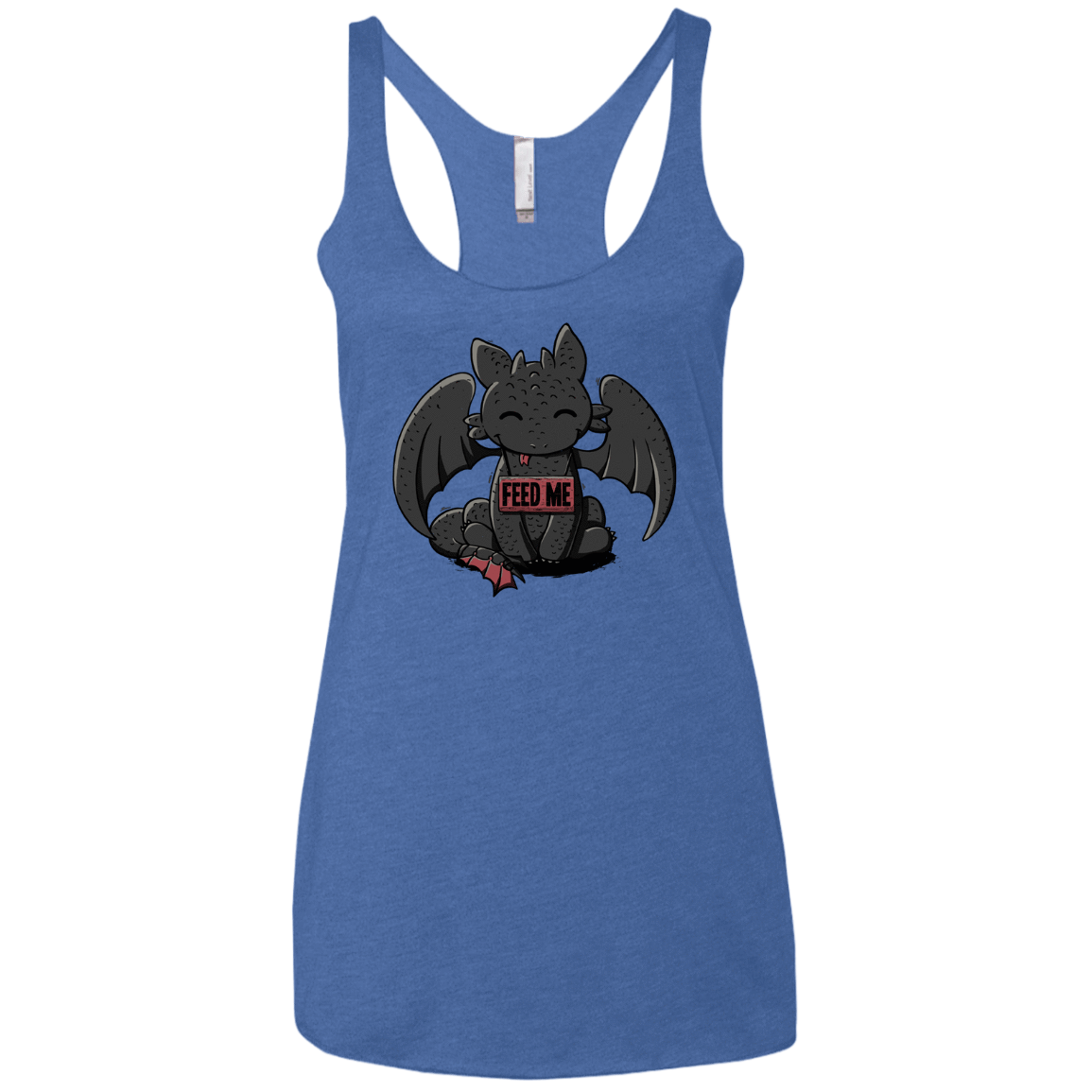 T-Shirts Vintage Royal / X-Small Toothless Feed Me Women's Triblend Racerback Tank