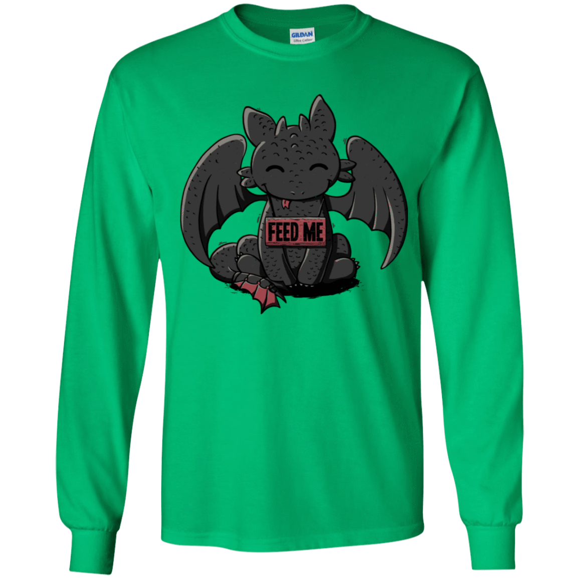 T-Shirts Irish Green / YS Toothless Feed Me Youth Long Sleeve T-Shirt